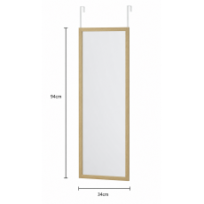 Κρεμαστός Καθρέπτης για Πόρτα από MDF 34x94cm Natural MRShome