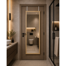 Κρεμαστός Καθρέπτης για Πόρτα από MDF 34x94cm Natural MRShome