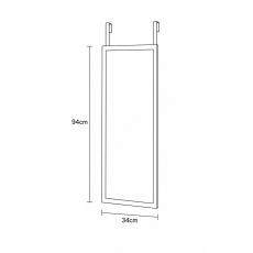 Κρεμαστός Καθρέπτης για Πόρτα από MDF 34x94cm Black MRShome