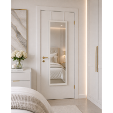 Κρεμαστός Καθρέπτης για Πόρτα από MDF 34x94cm White MRShome