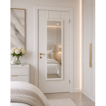 Κρεμαστός Καθρέπτης για Πόρτα από MDF 34x94cm White MRShome