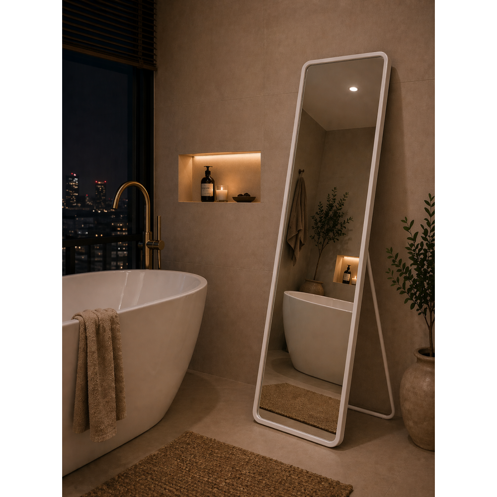 Επιδαπέδιος Καθρέπτης Μεταλλικός 113cm White MRShome