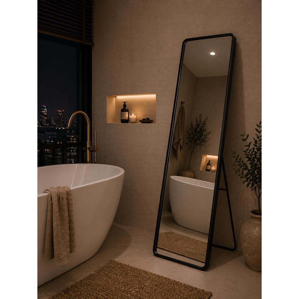 Επιδαπέδιος Καθρέπτης Μεταλλικός 113cm Black MRShome