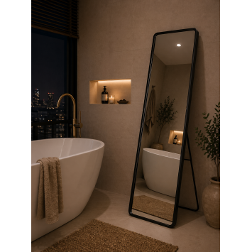 Επιδαπέδιος Καθρέπτης Μεταλλικός 113cm Black MRShome