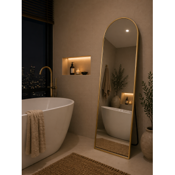 Επιδαπέδιος Καθρέπτης Αλουμινίου 150cm Gold MRShome