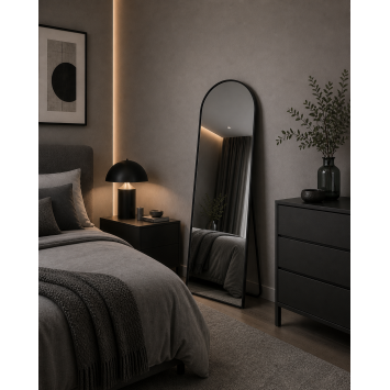 Επιδαπέδιος Καθρέπτης Αλουμινίου 150cm Black MRShome