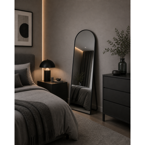 Επιδαπέδιος Καθρέπτης Αλουμινίου 150cm Black MRShome
