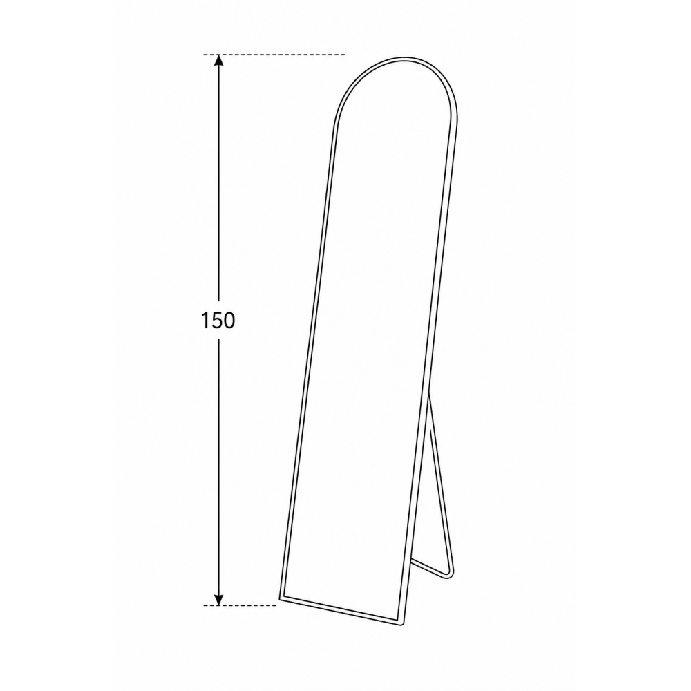 Επιδαπέδιος Καθρέπτης Αλουμινίου 150cm Black MRShome
