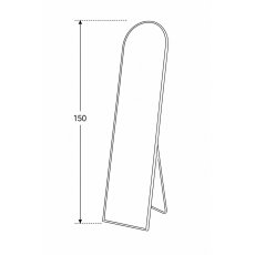 Επιδαπέδιος Καθρέπτης Αλουμινίου 150cm Black MRShome