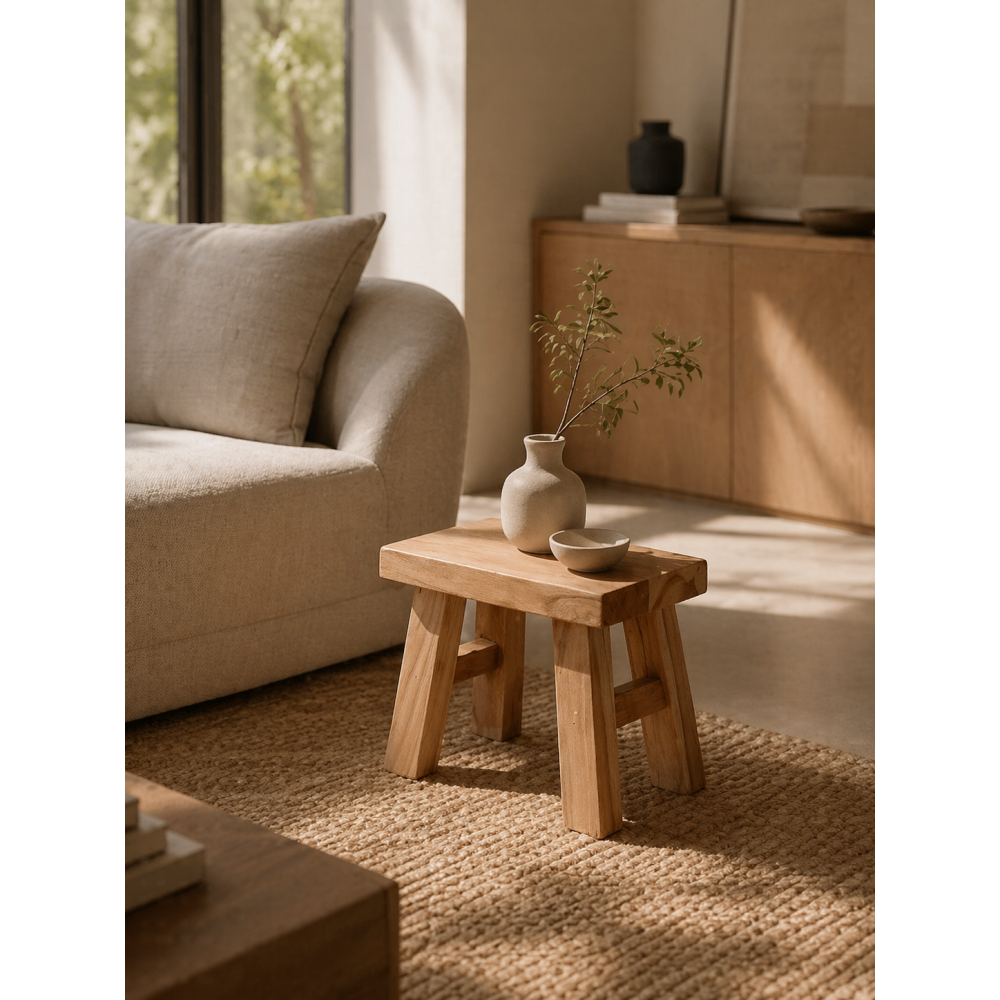 Διακοσμητικό Σκαμνάκι από Teakwood 21x12x16cm MRShome