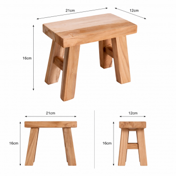 Διακοσμητικό Σκαμνάκι από Teakwood 21x12x16cm MRShome