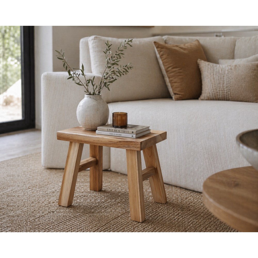 Διακοσμητικό Σκαμνάκι από Teakwood 31x19x25cm MRShome