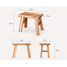 Διακοσμητικό Σκαμνάκι από Teakwood 31x19x25cm MRShome