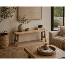 Πάγκος Teak Wood 100x25x42cm MRShome