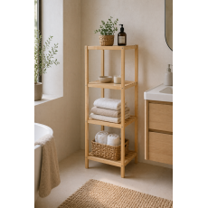 Ραφιέρα Μπάνιου 4 Επιπέδων από Bamboo 34x33x111cm MRShome
