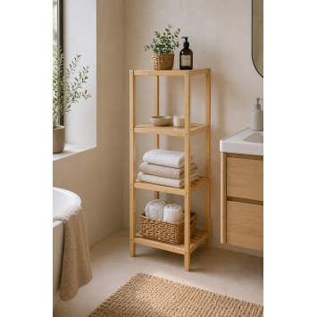 Ραφιέρα Μπάνιου 4 Επιπέδων από Bamboo 34x33x111cm MRShome