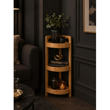 Γωνιακή Ραφιέρα Μπάνιου με 3 Ράφια από Bamboo natural MRShome