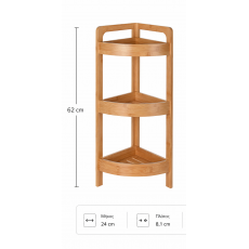 Γωνιακή Ραφιέρα Μπάνιου με 3 Ράφια από Bamboo natural MRShome