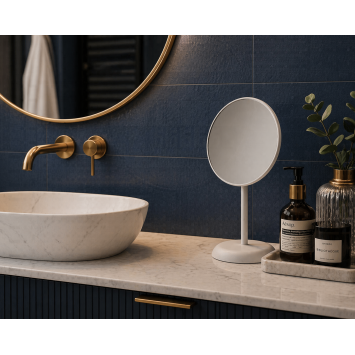 Καθρέπτης Μακιγιάζ με Μεταλλική Βάση 19x7.5x25cm Creme MRShome