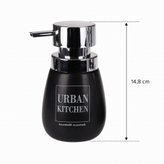 Δοχείο Κρεμοσάπουνου από Δολομίτη 300ml 8.5x8.5x14.8cm Black MRShome