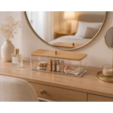 Κουτί Αποθήκευσης Καλλυντικών από PS/Bamboo 23x9.5x6.5cm MRShome