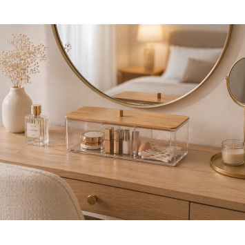 Κουτί Αποθήκευσης Καλλυντικών από PS/Bamboo 23x9.5x6.5cm MRShome