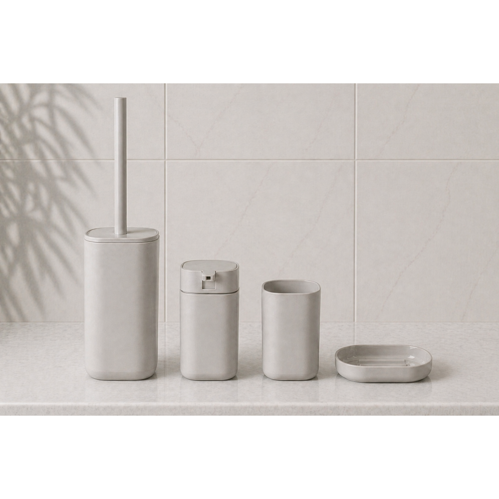 Σετ Μπάνιου 4 Τεμαχίων από PP Warm Grey 2U MRShome
