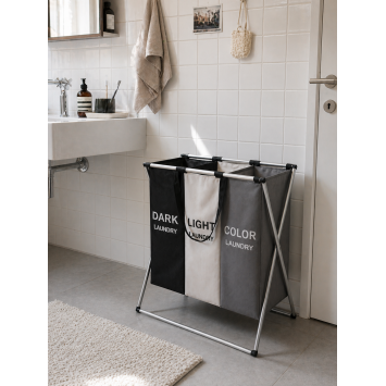 Καλάθι Απλύτων Polyester με Σκελετό Αλουμινίου 58x40cm MRShome