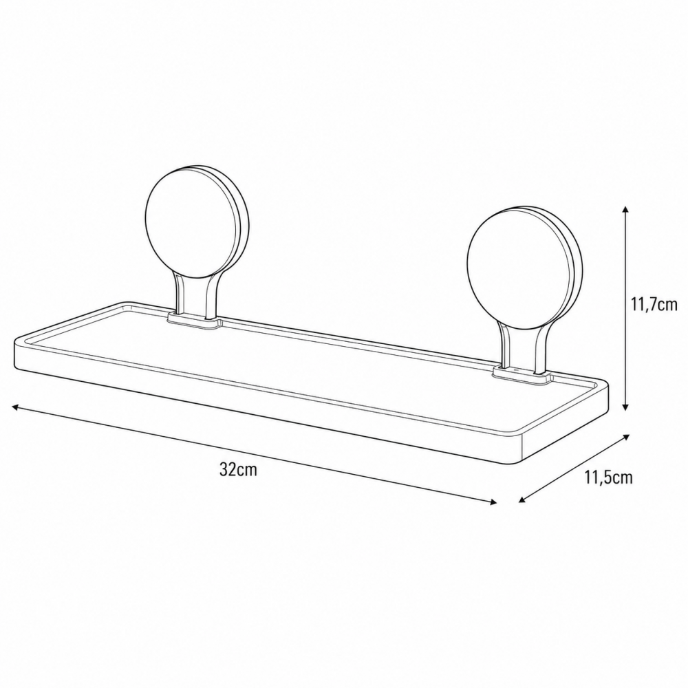 Ράφι Μπάνιου από ABS 32x11.5x11.7cm White/Grey MRShome