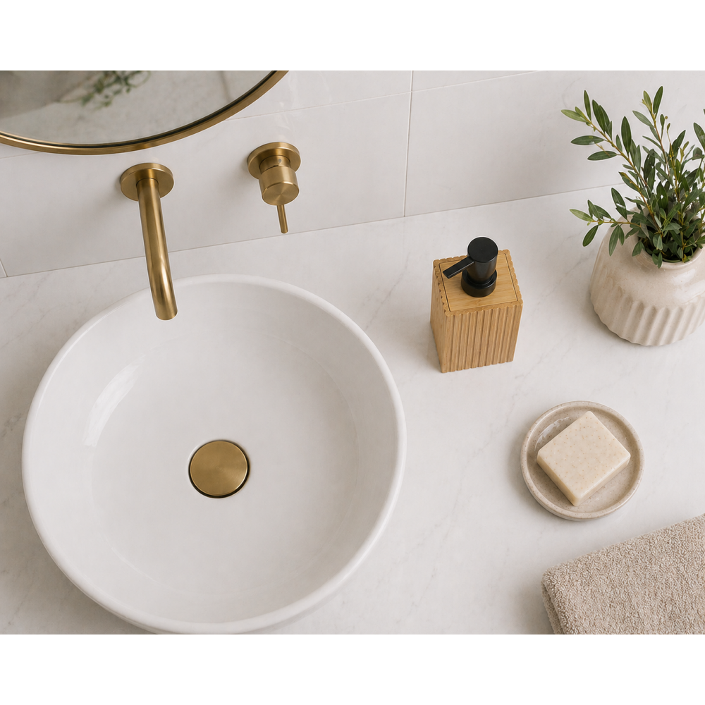 Δοχείο Κρεμοσάπουνου από Bamboo με Αντλία από ABS 8.5x6.6x17.5cm MRShome