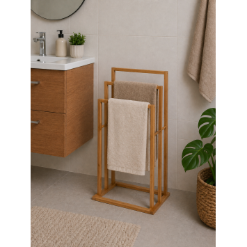 Επιδαπέδια Κρεμάστρα 3 Θέσεων από Bamboo 40x24.5x82cm MRShome