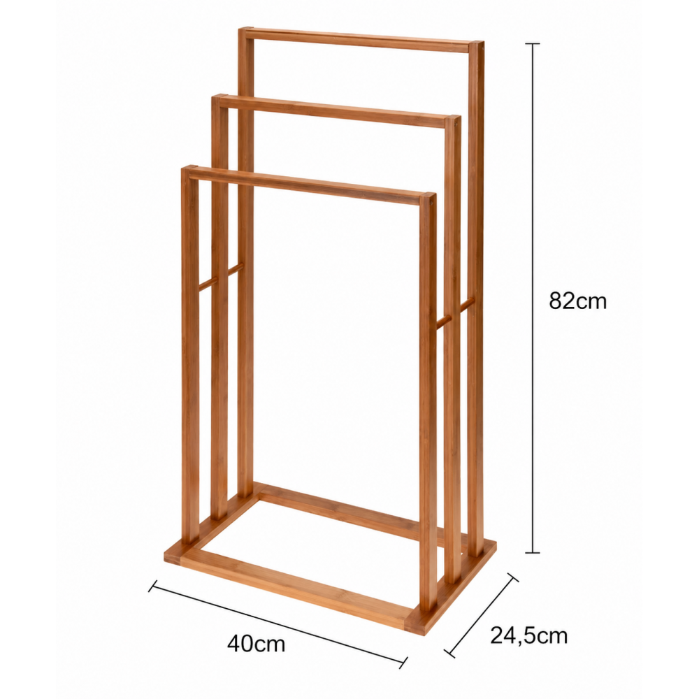Επιδαπέδια Κρεμάστρα 3 Θέσεων από Bamboo 40x24.5x82cm MRShome