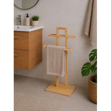 Επιδαπέδια Κρεμάστρα 2 Θέσεων από Bamboo 37x25x85cm MRShome