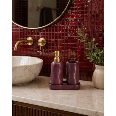 Σετ Μπάνιου Stoneware 3 Τεμαχίων Aubergine 7428U MRShome