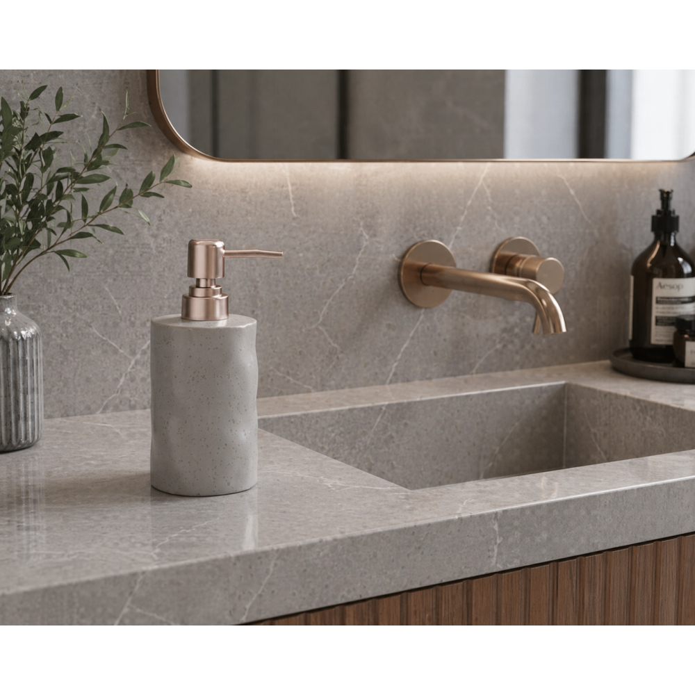 Δοχείο Κρεμοσάπουνου Stoneware 300ml 9x7.3x17.5cm Cool Grey 5U MRShome