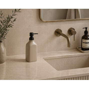 Δοχείο Κρεμοσάπουνου Stoneware 350ml 9x6x19.5cm Warm Grey 2U MRShome