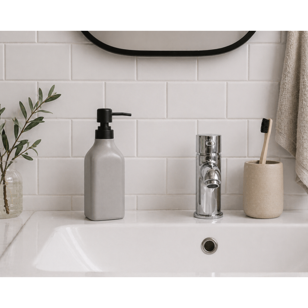Δοχείο Κρεμοσάπουνου Stoneware 350ml 9x6x19.5cm Cool Grey 5U MRShome