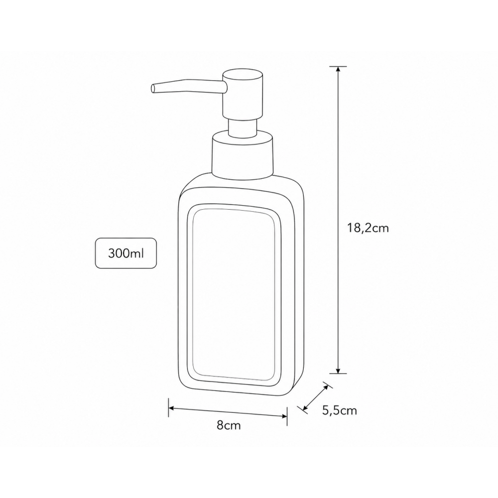 Δοχείο Κρεμοσάπουνου από Δολομίτη 300ml 8x5.5x18.2cm Green MRShome