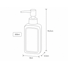 Δοχείο Κρεμοσάπουνου από Δολομίτη 300ml 8x5.5x18.2cm Green MRShome