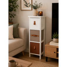 Συρταριέρα MDF με 3 Συρτάρια με Λαβή Multi 25x25x77cm MRShome
