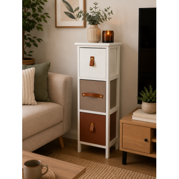 Συρταριέρα MDF με 3 Συρτάρια με Λαβή Multi 25x25x77cm MRShome