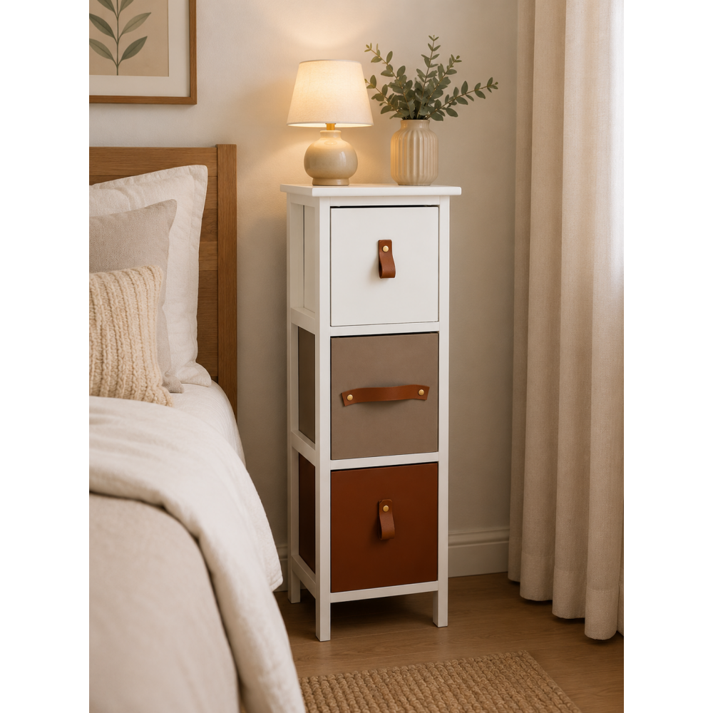 Συρταριέρα MDF με 3 Συρτάρια με Λαβή Multi 25x25x77cm MRShome