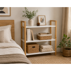 Έπιπλο από Bamboo με 3 Ράφια MDF Καφέ/Λευκό 64x20x53cm MRShome
