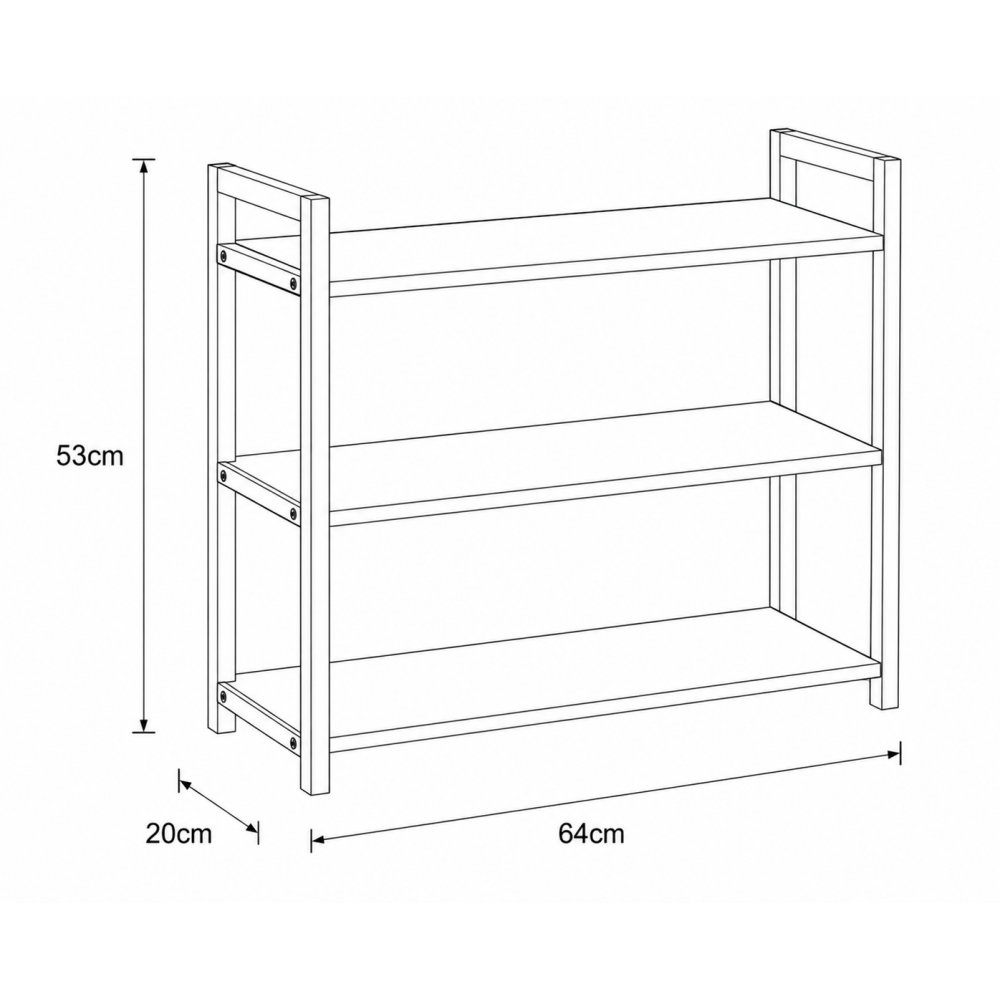 Έπιπλο από Bamboo με 3 Ράφια MDF Καφέ/Λευκό 64x20x53cm MRShome