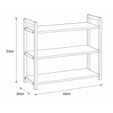 Έπιπλο από Bamboo με 3 Ράφια MDF Καφέ/Λευκό 64x20x53cm MRShome
