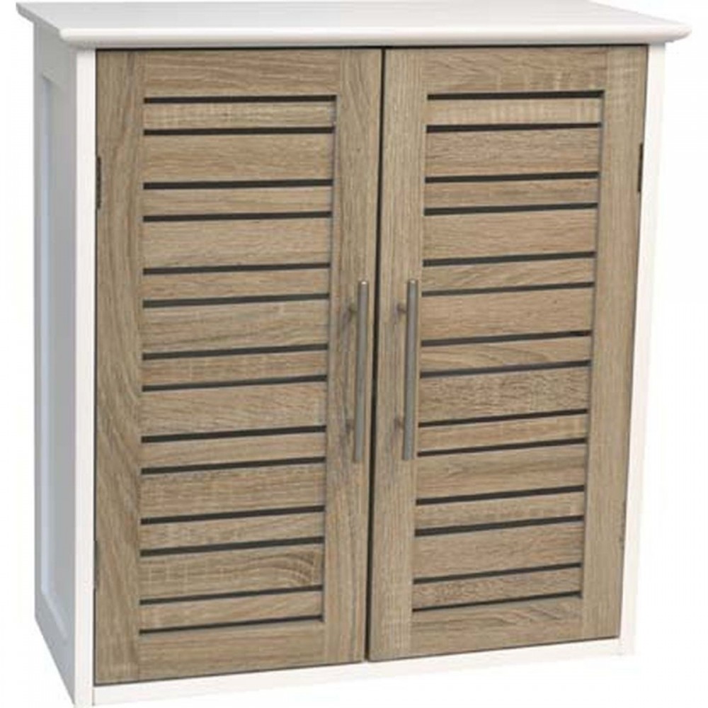 Ντουλάπι Τοίχου MDF Λευκό/Καφέ 52x22x55cm MRShome