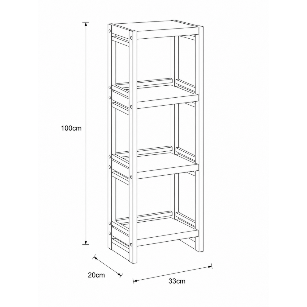 Ραφιέρα από Bamboo με 4 Ράφια Καφέ 33x20x100cm MRShome