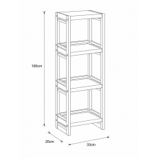 Ραφιέρα από Bamboo με 4 Ράφια Καφέ 33x20x100cm MRShome