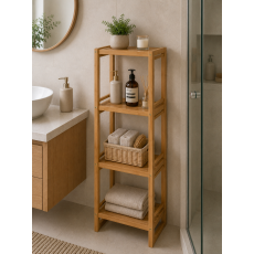 Ραφιέρα από Bamboo με 4 Ράφια Καφέ 33x20x100cm MRShome