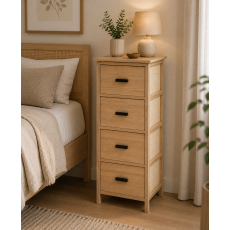 Συρταριέρα MDF με 4 Συρτάρια 37.5x27.5x86cm Μπεζ MRShome